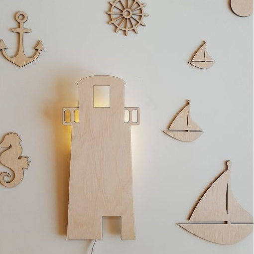 latarnia morska lampka drewniana